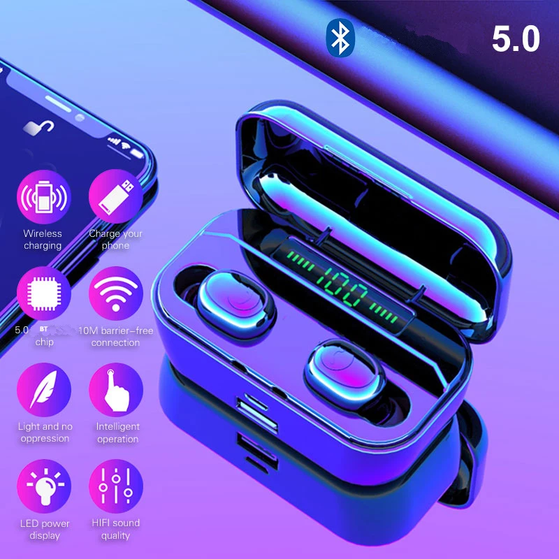 Bluetooth беспроводная гарнитура для наушников беруши с 2200mAh power Bank светодиодный дисплей гарнитура IPX7 водонепроницаемые наушники