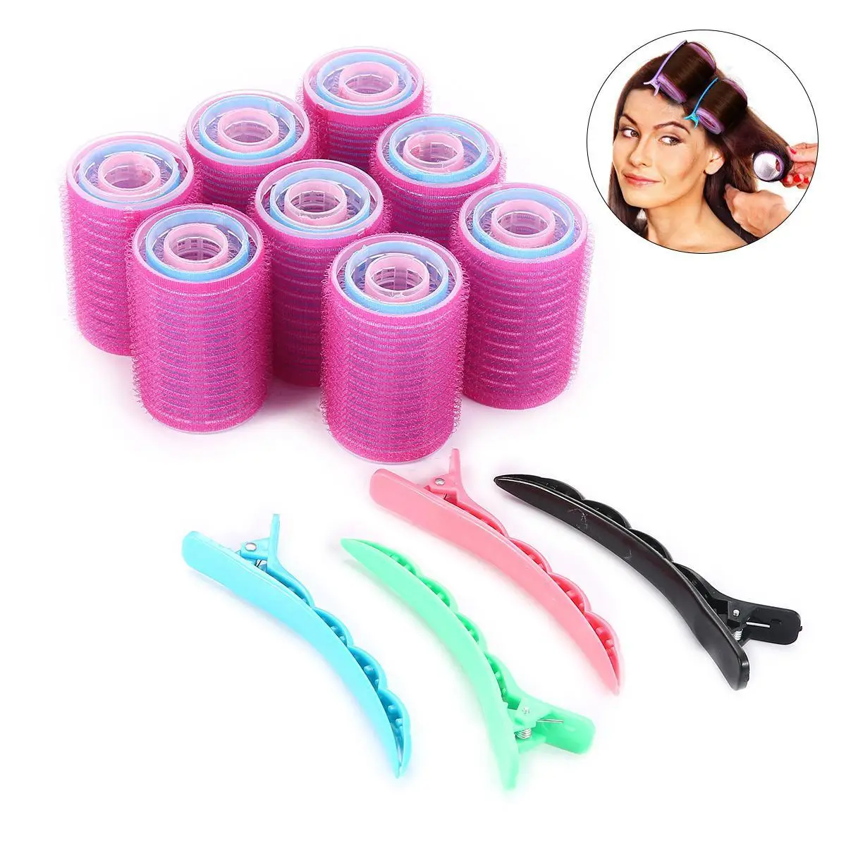 28/48 Pcs 3 Size Self-adhesive Curler Set Pepset Convenient Plastic Hair Rollers DIY Hair Styling Tool for Wome