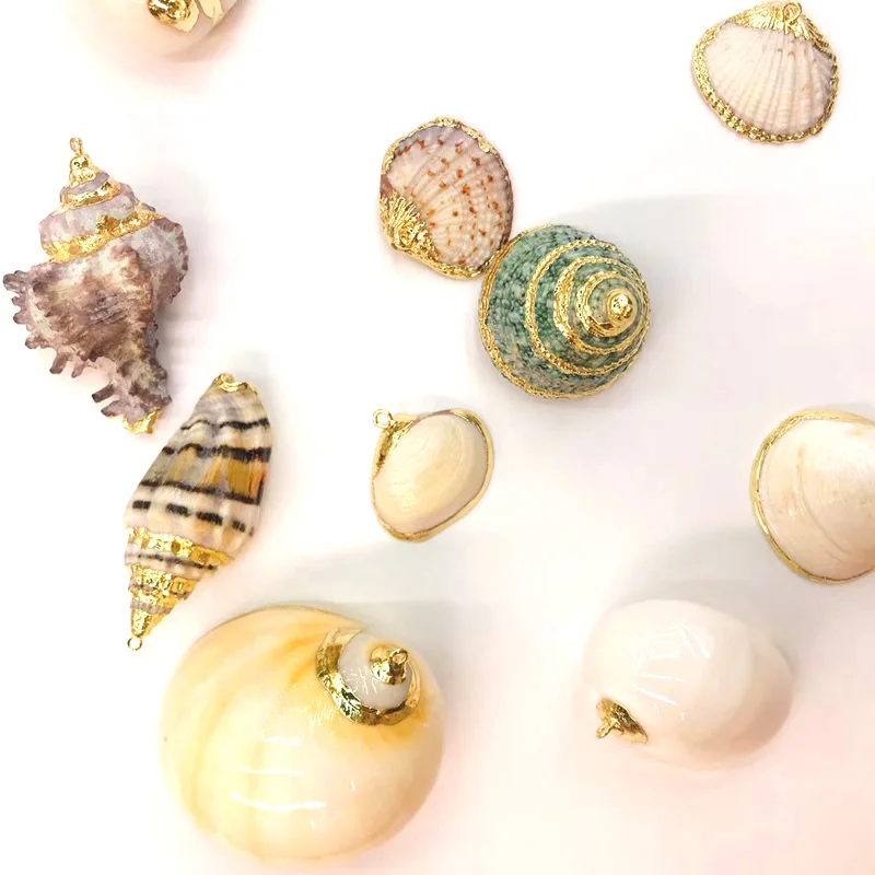 

2pcs Big Conch Shell Connector Charms Making Jewelry Findings Natural Shells Necklace Bracelet Diy Decor Accessories Charm Make