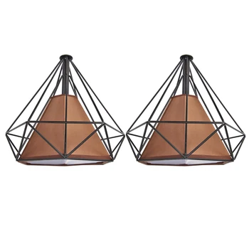 

2x E27 LED Light Cage Lamp Vintage Bulbs Guard Hanging Pendant Iron Art Lamp Pendant for Loft Kitchen Living Room