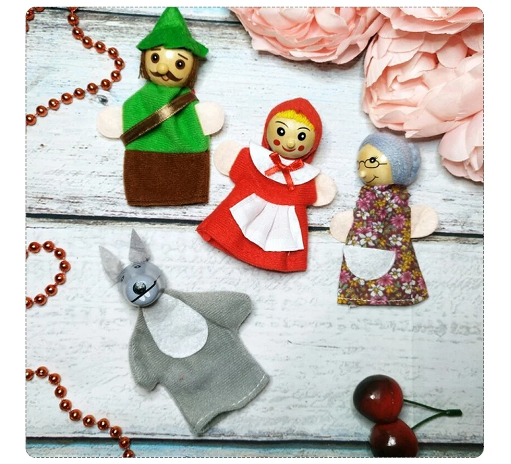 Детские игрушки, животные, семейные пальчиковые куклы, деревянные Мультяшные театральные мягкие куклы, детские развивающие игрушки для детей, популярные подарочные игры