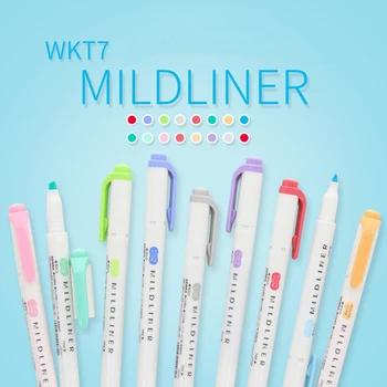 

Zebra Mild color Highlighter Pen WKT7 Mildliner Friendly Fine Bold Marker pens for Lettering Drawing Paint Art School A6506