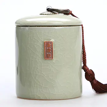 

Retro Cylindrical Ceramic Tea Storage Box Tea Jars With Lid 7.5*10.5cm Candy Jars Kitchen Spices Storage Box Food Container
