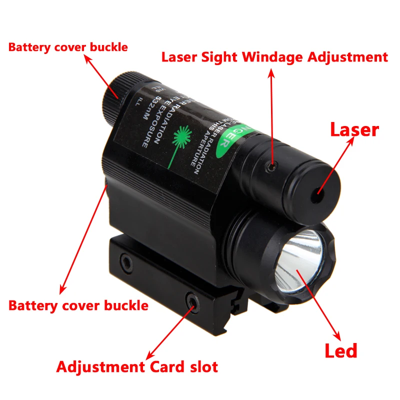 Hunting Green/Red Dot Scope Sight Picatinny Rifle Scope Barrel Mount With Tactical Pistol Gun Light+Switch+16340BY+CR2+Charger