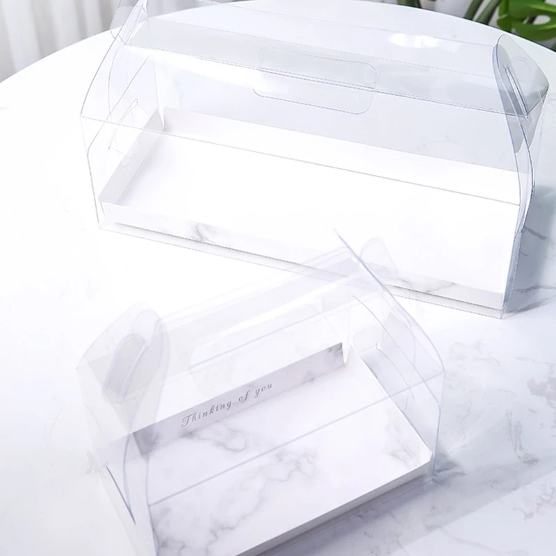5 шт. Швейцарский рулон ломтик коробка для торта упаковка для выпечки Десерт прозрачная ручная коробка для дня рождения подарок торт декоративные коробки