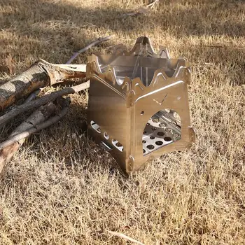 

304 Stainless Steel Wood Stove Portable Folding Lovely Expression Outdoor Camping Cooking Picnic Firewood Stand Stove