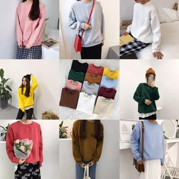 

Sudaderas Mujer Harajuku Solid Sweatshirt Women Long Sleeve Hoodie Loose Women Hoodies Sweatshirts Casual Tracksuit 2020