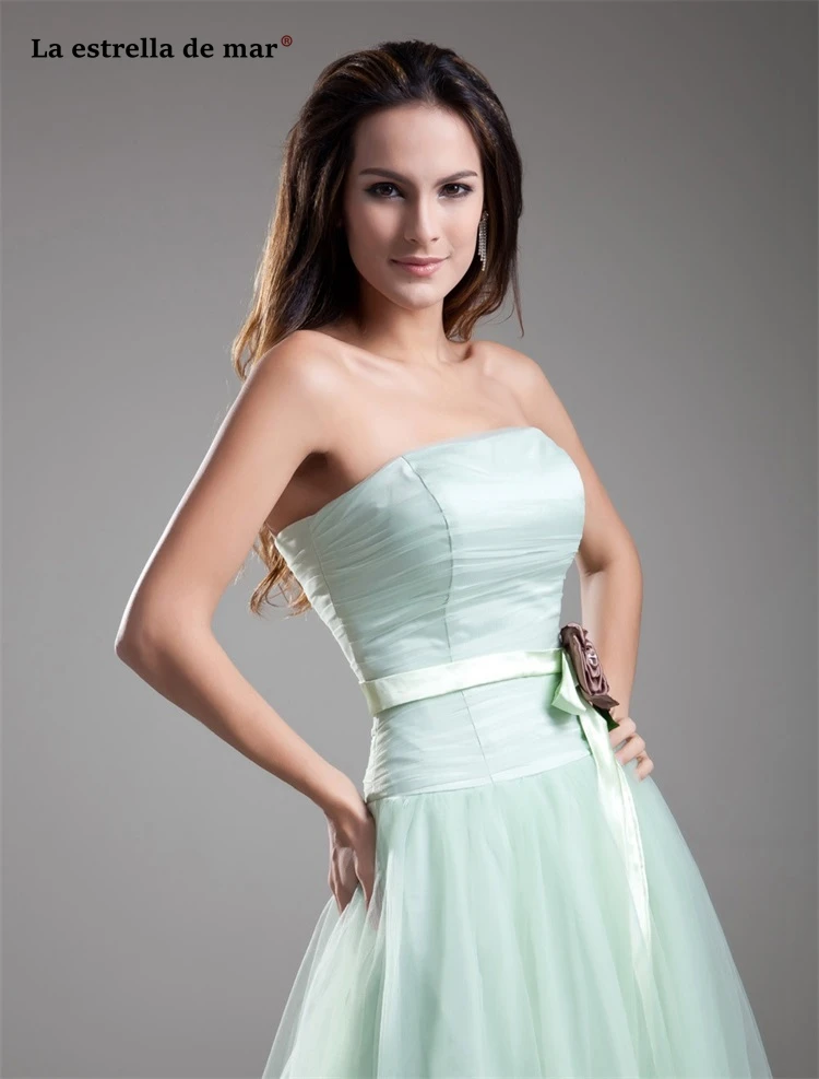 Vestiti eleganti donna cerimonia sera Новое Тюлевое Цветочное платье без бретелек с низкой талией