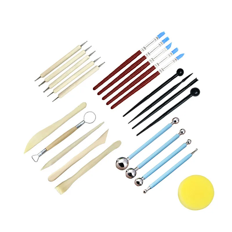 

24 sets of clay plastic pottery tools combination DIY clay modeling clay mud clay mud sculpture student tools office supplies