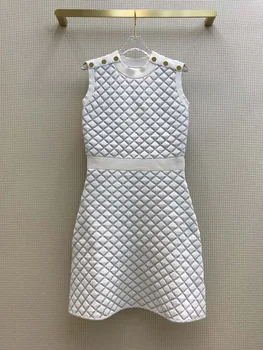 

High Quality Mini Dress 2020 Early Autumn Women's New Arrivals Are Elegant, Simple And Thin, Sleeveless Dress With Diamond Waist