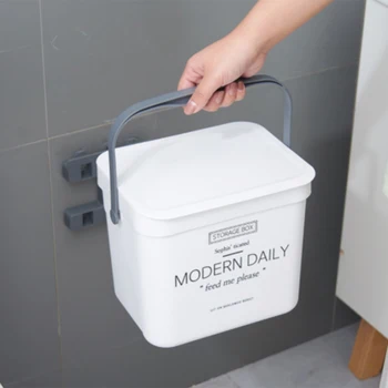 

Kitchen Bathroom Storage Organizer Trash Can Kitchen Wall Mounted Garbage Bin Gift Garbage Bag Zero Waste Recycle Compost Bin