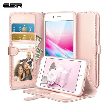 

ESR Case for iPhone SE 2020 8 7 Plus Shockproof Case with Card Wallet Holder TPU PC Protective Case Girls Pink for iPhone SE 2nd