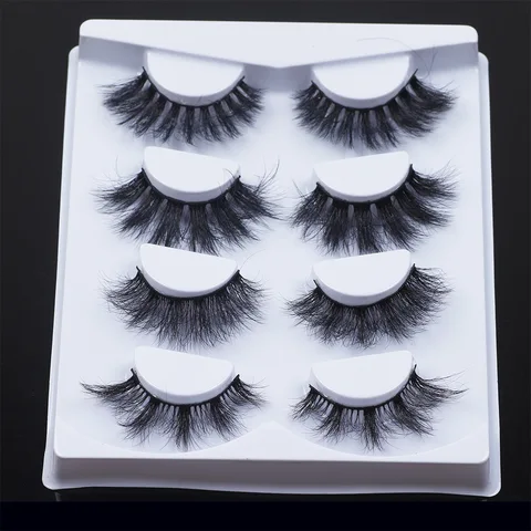 10mm-25mm 6D 100% Mink Hair Full Strip Eyelashes Extension Fluffy Wispies Natural Long Eye Lashes Handmade Eye Makeup Tool