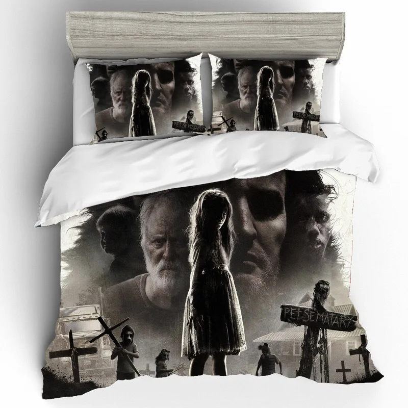 DQ0115 Edredon Pet Sematary King size 3D постельное белье s домашний текстиль пододеяльник простыни с черепом Комплект постельного белья наволочки постельное белье - Цвет: DQ0115