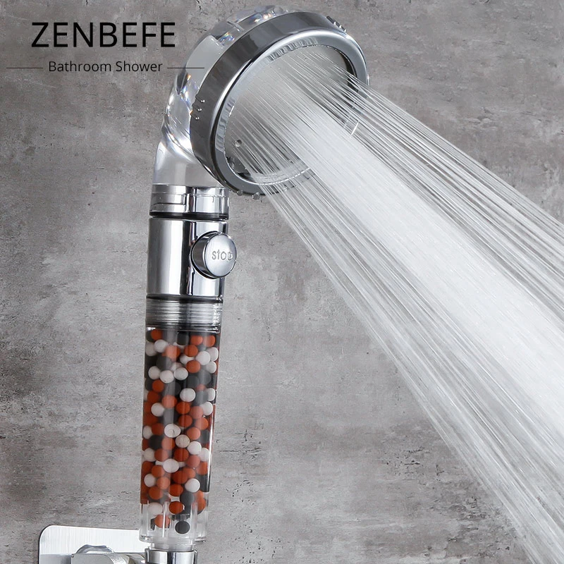 ZENBEFE-cabezales de ducha de agua para SPA, ahorro de agua, ajustables, 4 Funciones, alta presión