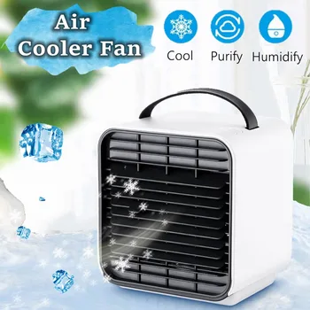 

WXB New Mini Negative Ion LED Air Conditioning Fan Portable Air Conditioner Handheld Desk Fans air Cooler Humidifier Cool Down