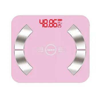

Intelligent Electronic Weight Scale Multi-Functional Health Scale Weight Body Fat Measurement Tempered Glass Pink