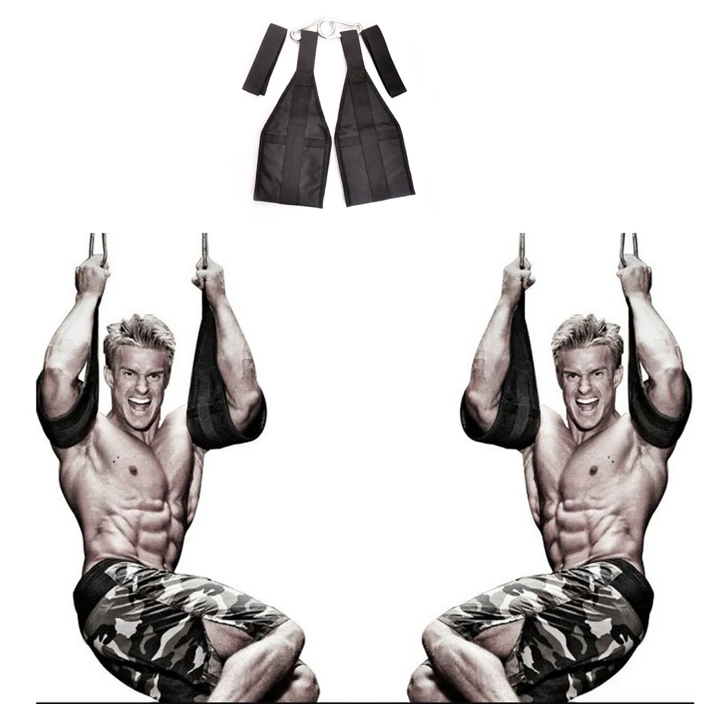 Fitness Ab Straps, 1 Pair of Gym Hanging Sling Straps with Quick Locks for Pull