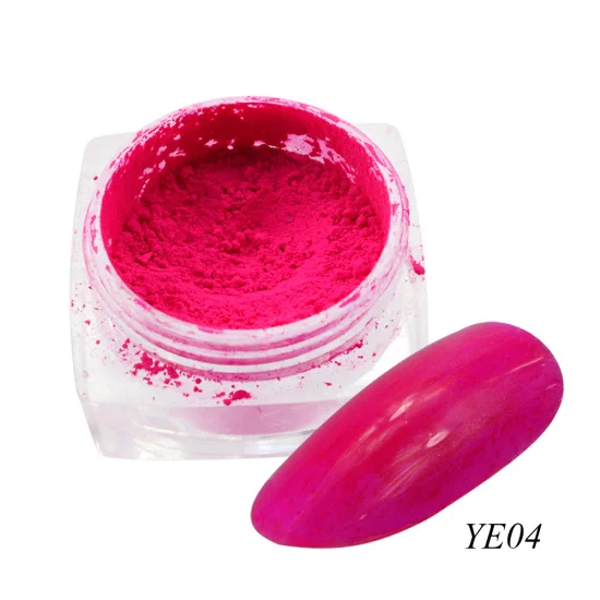 YE04 1 Box Fluorescence Pigments Darknight Nail Glitter Neon Ombre Dipping Powder Bright Gradient Dust Nail Art Manicure CHYE01-13-2 - Цвет: YE04