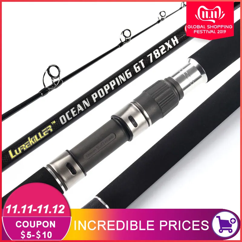 Япония Полный Fuji GT bluefish Popping Rod Лодка Rod 2,35 м высокоуглеродистая мощная спиннинговая Удочка морская удочка