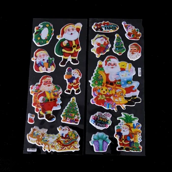 

5 Sheets/lot Christmas Tree Santa Claus Adhesive Stickers 3D Merry Christmas Decorative DIY Stationery Sticker