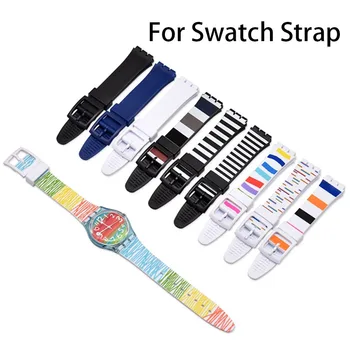 

Watch Strap for Swatch Watch Bracelet Soft Waterproof Silicone Replacement 16mm 17mm 19mm Rubber Watch Band Color Swatch Strap