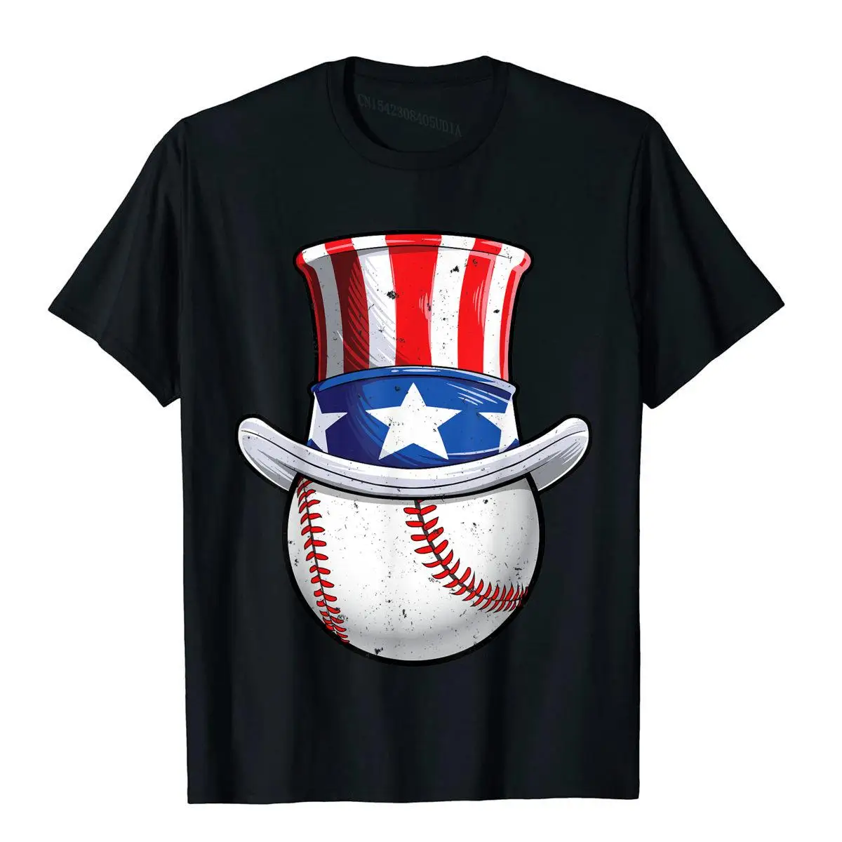 Baseball Uncle Sam T shirt 4th of July Boys American Flag__A9936black