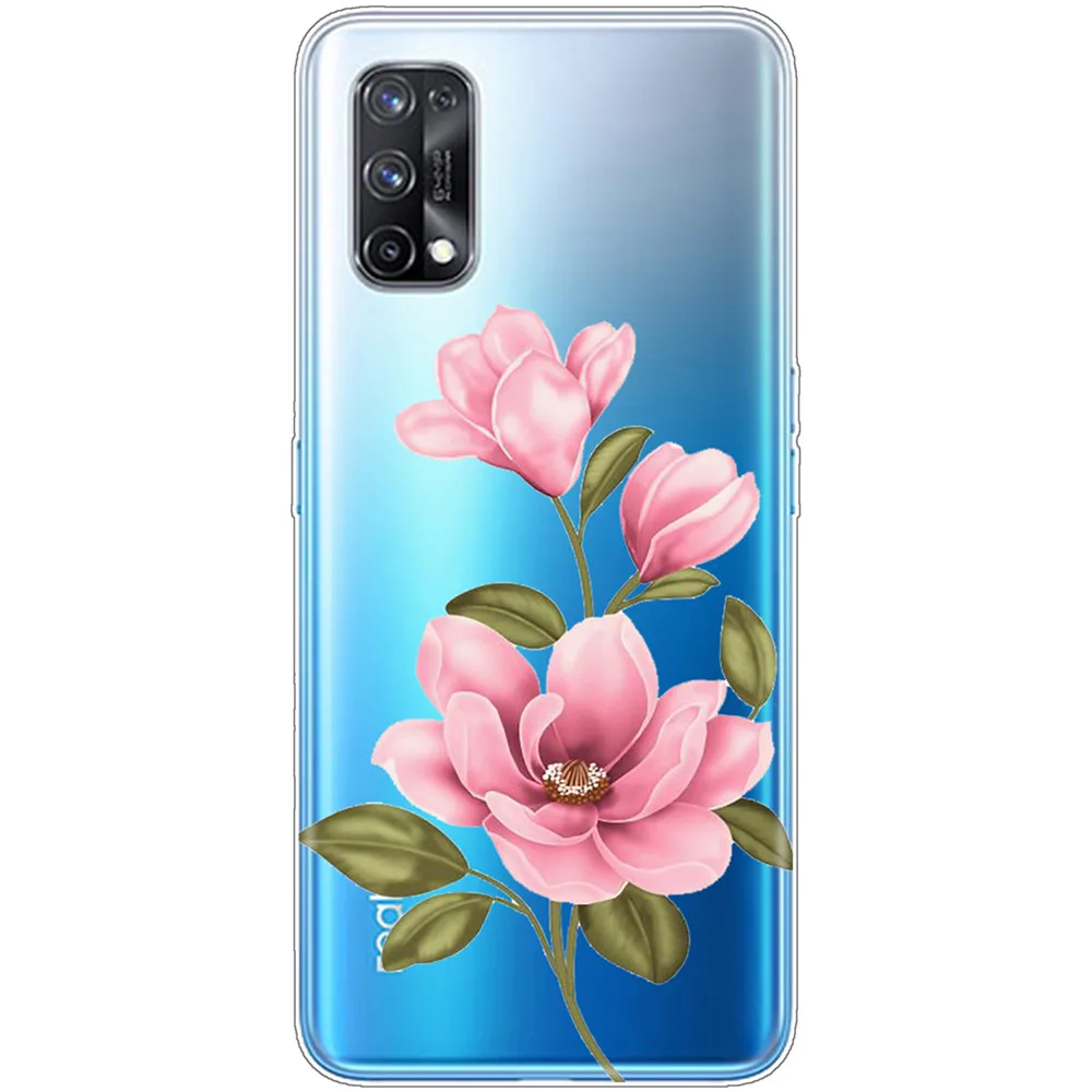 

for Realme X7 Case Silicon Transparent Fashion Flowers Shell Case on Realme X7 Pro Flexible Shockproof Etui Bumper Fundas Coque