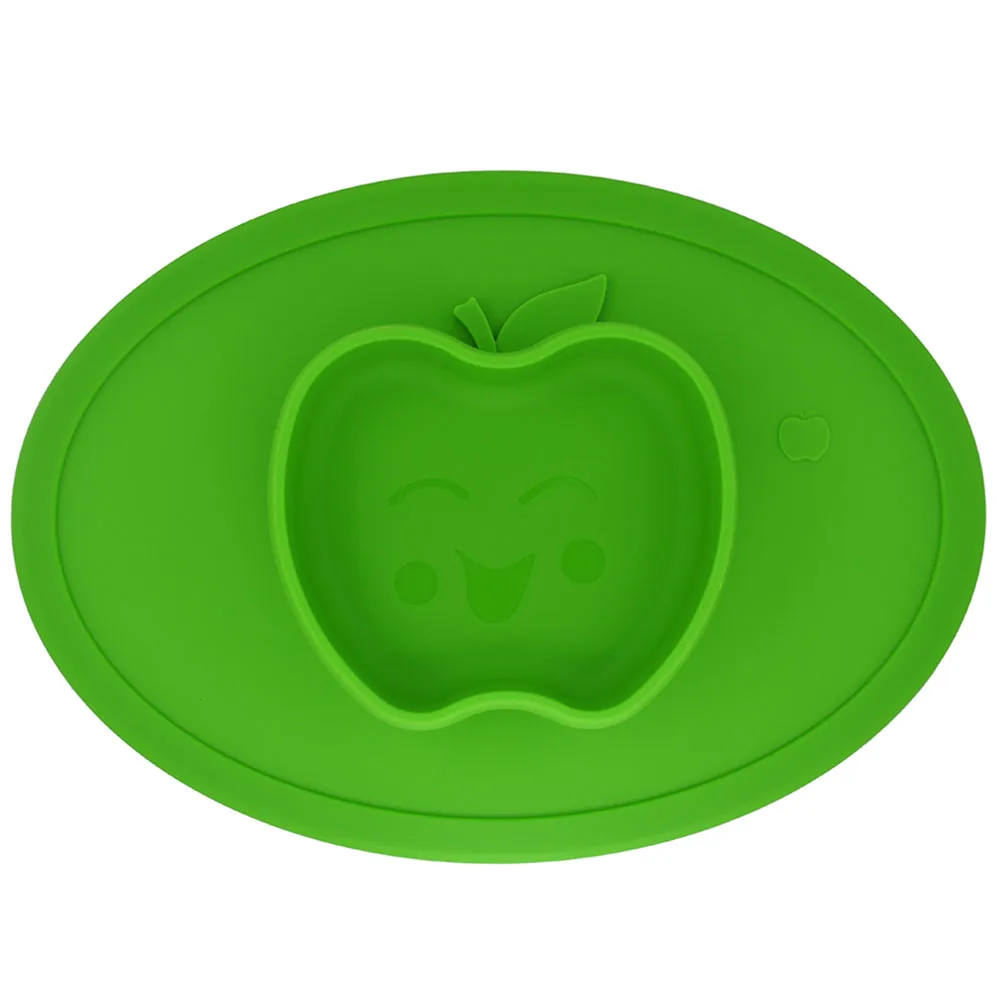 Green Qshare Детские миски, тарелка, посуда, силиконовый детский пищевой контейнер, чашка для кормления младенцев, Детские миски, тарелка для кормления детей - Цвет: Green