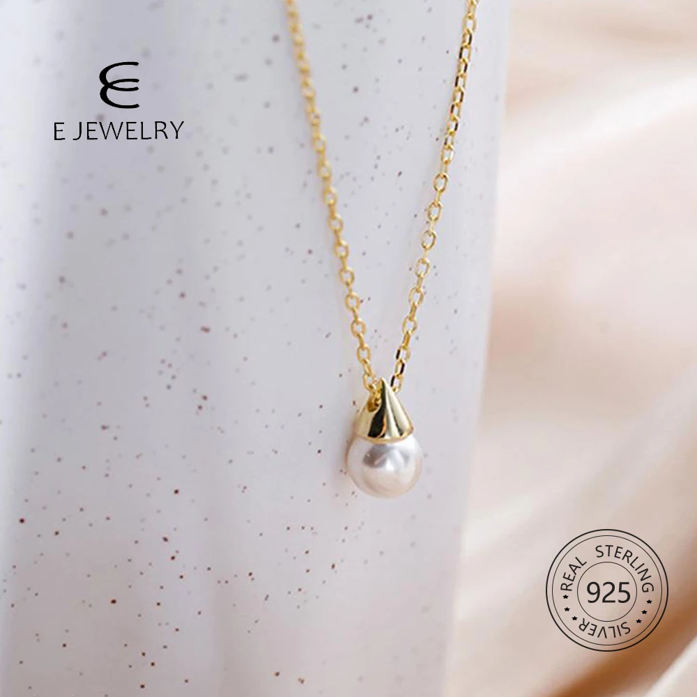 E Jewelry Подвеска из стерлингового серебра 925 пробы с ракушкой и жемчугом