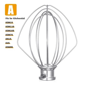 

Kitchen Eggs Beaters Blender head Stainless Steel Balloon Wire Whip Mixer Parts DIY Cake tool For K45WW KSM90 K45 KSM150