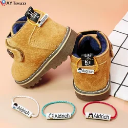 Anillo con nombre personalizado para bebé, bolsa de zapatos impermeable, pegatina con nombre, hebilla, colgante para guardería