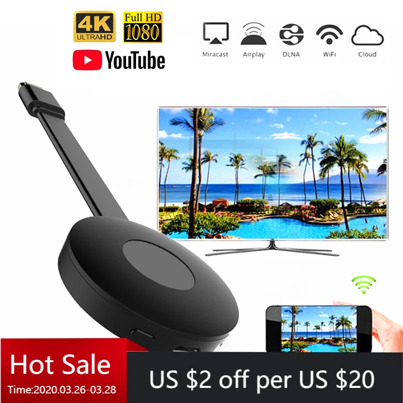 Беспроводной дисплей Dongle WIFI портативный ресивер 1080P HDMI Miracast для смартфонов iOS iPhone