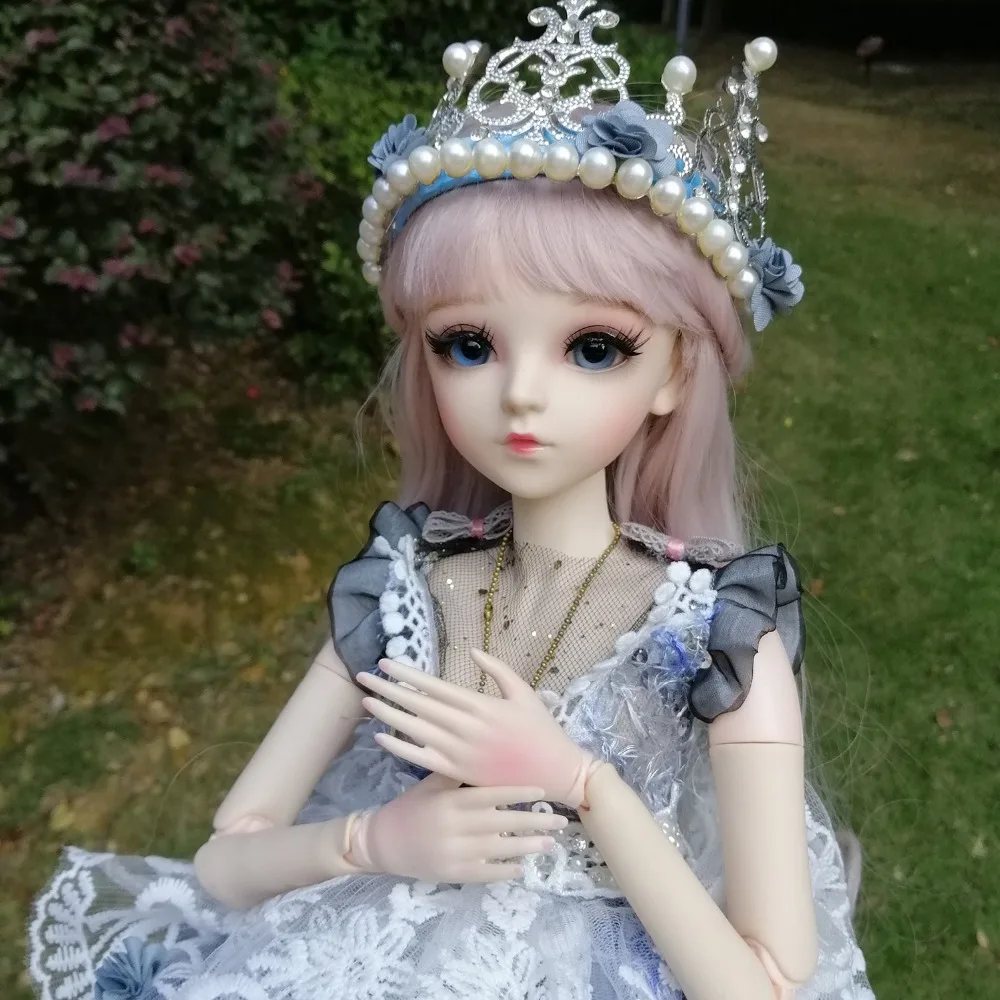2" полный набор BJD кукла+ макияж ручной работы 24 дюймов 60 см EVA BJD леди+ стеклянные глаза+ аксессуары парики одежда обувь DA008-3L02