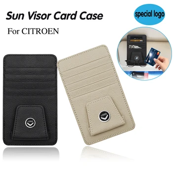 

Car sunshade storage bag logo auto sun visor card case Sunglasses Holder paper ticket Clip Car Styling emblem for Citroen 2020