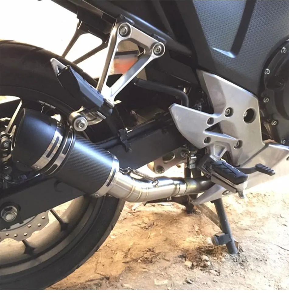 ZSDTRP GSXR600 750 GSXR1000 Motorcycle Exhaust Muffler Middle Link Pipe Tube Slip On For Suzuki GSXR600/750 06 07 08 GSXR1000 06