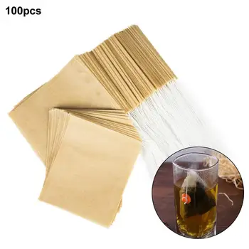 

100Pcs Disposable Tea Filter Bags Empty Drawstring Seal Filter Teabags For Loose Leaf Herb Tea Bag Bolsas De Papel 8X10 cm