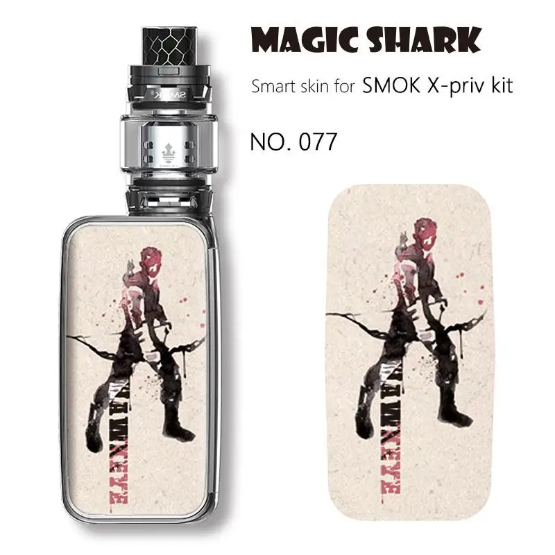 Magic Акула Марвел, Мстители, паук человек Железный человек Тора, Халка Бэтмен плёнки кожи Стикеры чехол Крышка для электронных сигарет Smok X Priv комплект - Цвет: 077