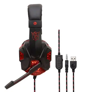 

Free Shippin PC780 Gaming Headset Headphone Wired Gamer Headphone Stereo Sound Headsets with Mic LED light for Computer PC Gamer