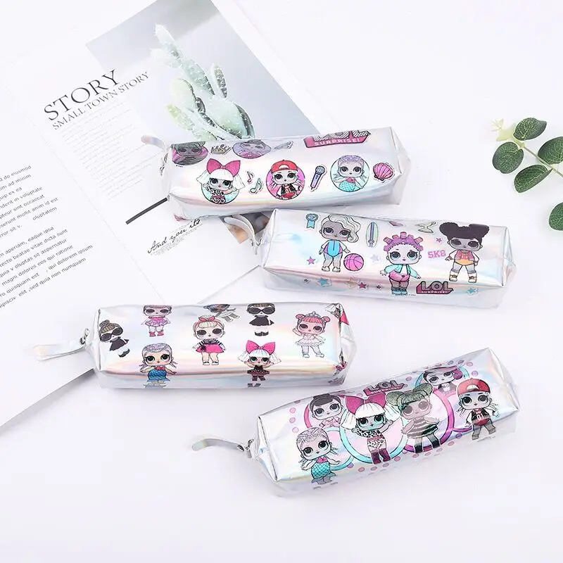 

Bentoy Student Pencil Case Cosmetic Cases Holder Milkjoy Pen Box Cartoon Printed Cute Kawaii Surprise baby pu laser Pencil Bags