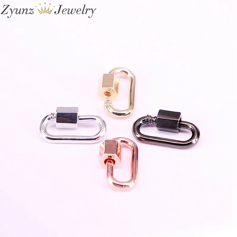 6PCS 10*20mm Small Oval Screw Clasp Carabiner Lock Interlocking Shaped Clasps | Украшения и аксессуары