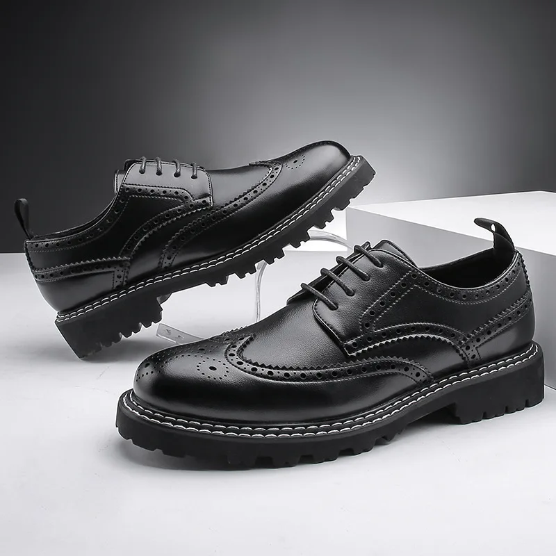 

brand designer mens casual business wedding formal dresses bullock shoes cow leather shoe gentleman brogue sneakers chaussures