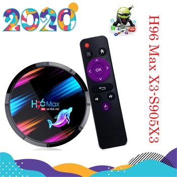 

H96 MAX X3 Smart TV Box Android 9.0 4GB 128GB Amlogic S905X3 2.4G/5G WIFI BT4.0 100M 8K Google Media Play H96MAX Andorid TV Box