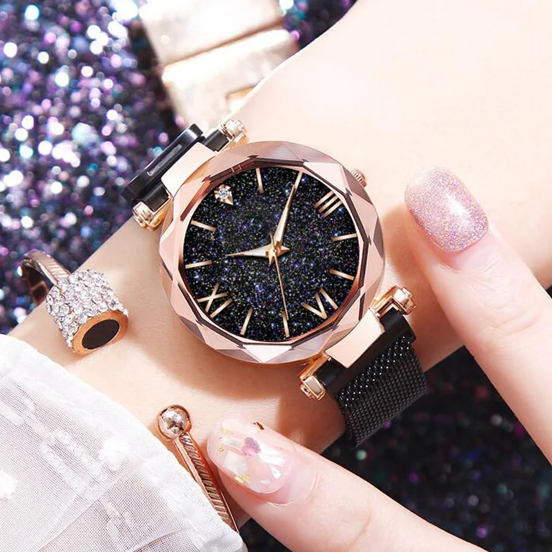 

2019 Douyin Hot Selling Star Table Online Celebrity Watch Versitile Fashion Lazy Magnetic Buckle Ladies' Watch