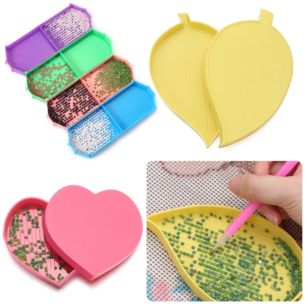 4 pcs/box Diamond Painting Glue Clay DIY Embroidery Cross Stitch Drilling Mud Macaron Storage Box Container Point Drill Tools