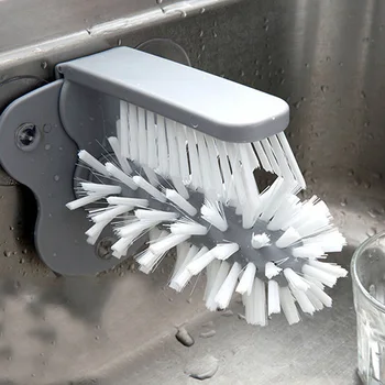 

Practical Sink Suction Wall Lazy Cup Brush Durable Glass Clean Brush Kitchen Dishes Brush Wash Cup Brush Household Cleaning Tool