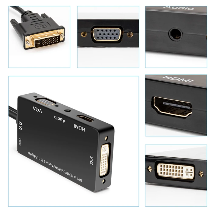 VGA к VGA HDMI DVI адаптер 4-в-1 многофункциональный аудио конвертер USB для компьютера ПК проектор VDX99
