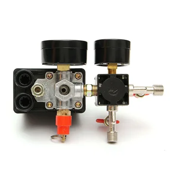 

95-125PSI Air Compressor Pressure Switch Control Valve Manifold 6.3\"x4.1\"x5.1\"
