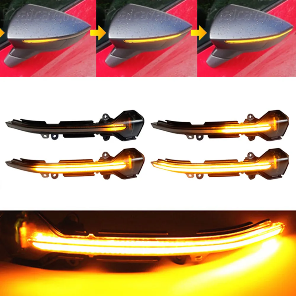 Clignotant Latéral LED Séquentiel Pour Seat Ibiza 6F 2017-2019 - Noir Fumé, Dynamique - Pour Rétroviseur Gauche/Droit