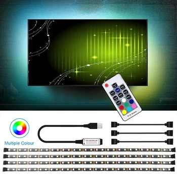 

USB LED Strip RGB+White with RF Remote Controller IP20 Flexible Strip Light 5050 RGBW RGBWW TV Background Lightgting DC 5V